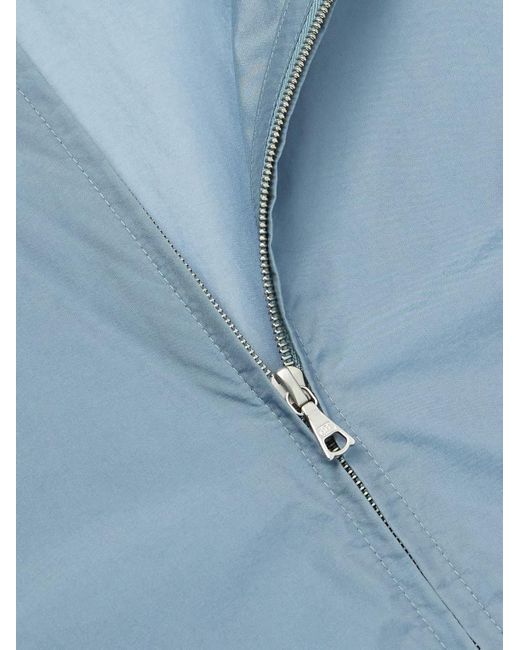 Auralee Blue Nylon Zip-up Overshirt for men