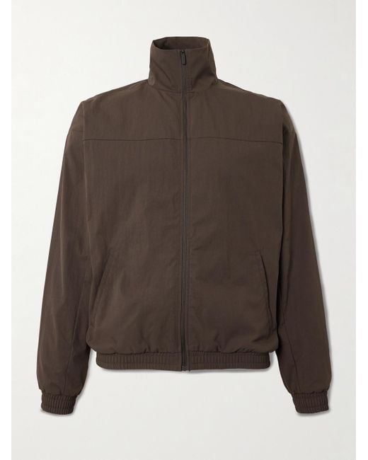 District Vision Brown Nylon Track Jacket for men