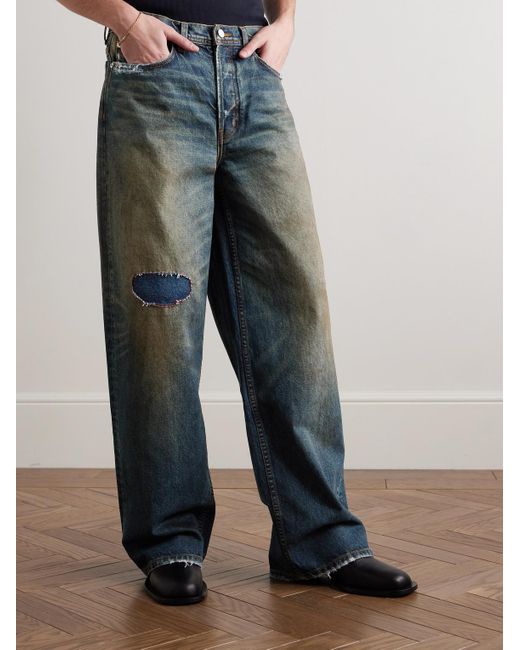 Jeans A Gamba Larga Effetto Consumato Corpse Pose di Enfants Riches Deprimes in Blue da Uomo