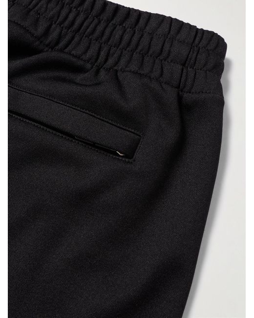 Burberry Black Straight-Leg Checked Jacquard-Knit Trimmed Tech-Jersey Shorts for men