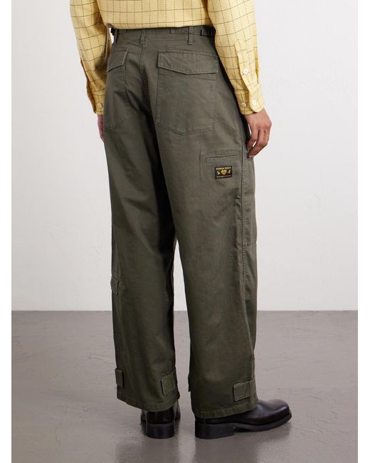 Human Made Green Cotton Wide-leg Pants Trousers for men