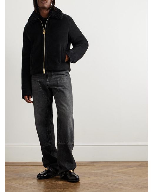 Versace Black Shearling Jacket for men