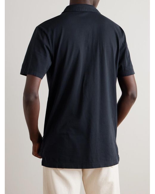 James Perse Blue Supima Cotton-Jersey Polo Shirt for men