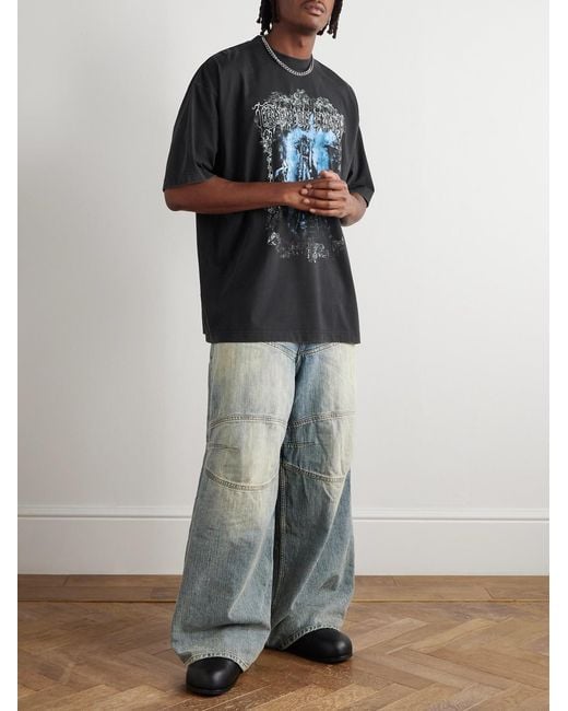 Vetements Black Crade Of Filth Oversized Printed Cotton-jersey T-shirt for men