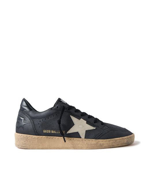 Golden Goose Deluxe Brand Black Ball Star Distressed Leather Sneakers for men