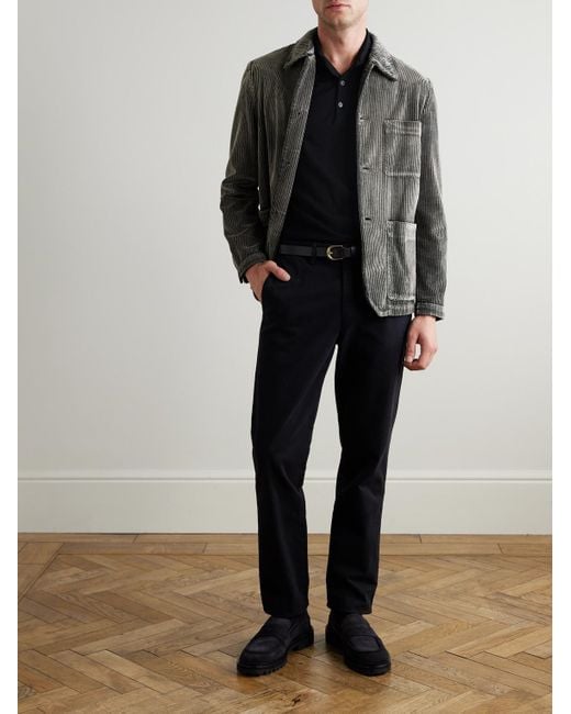 Barena Gray Garment-dyed Cotton-corduroy Overshirt for men