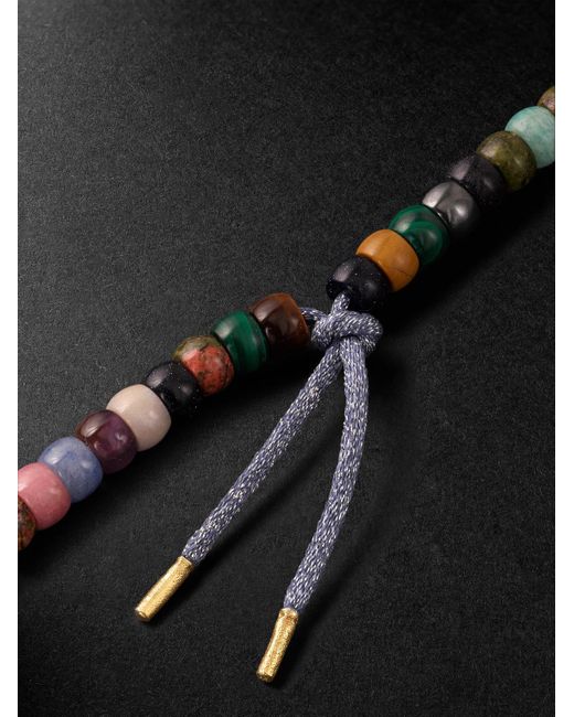 Carolina Bucci Black Moonbow 18-karat Gold Multi-stone Beaded Necklace for men