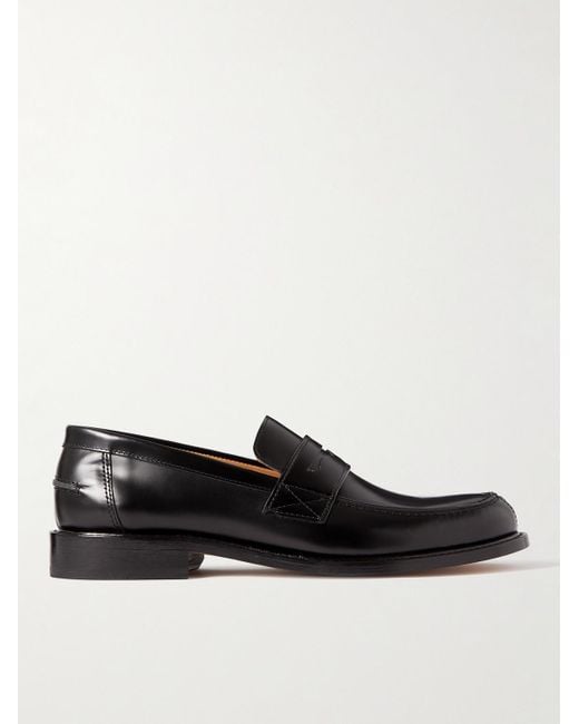 Mr P. Black Scott Polished-leather Penny Loafers for men