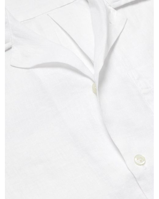 Vilebrequin White Charli Convertible-collar Linen Shirt for men
