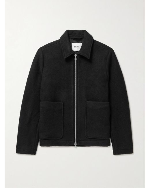 NN07 Black Gael 8267 Brushed Wool-Blend Jacket for men