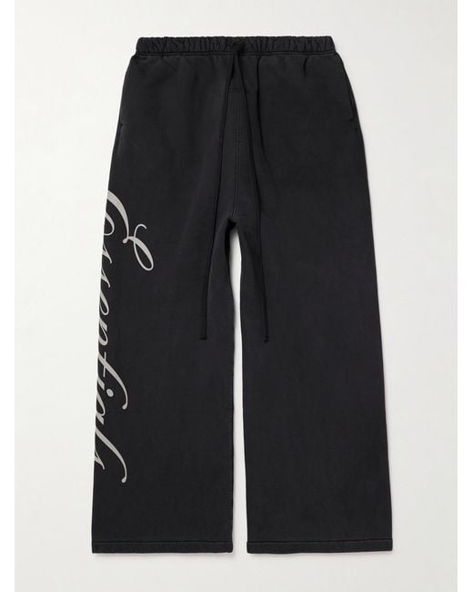 Fear Of God Black Logo-Print Cotton-Jersey Sweatpants for men