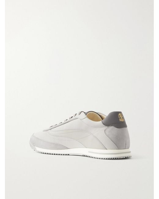 Brunello Cucinelli Natural Runner Suede And Leather-Trimmed Shell Sneakers for men