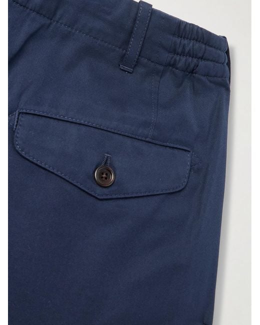Dunhill Blue Straight-Leg Cotton-Twill Chino Shorts for men