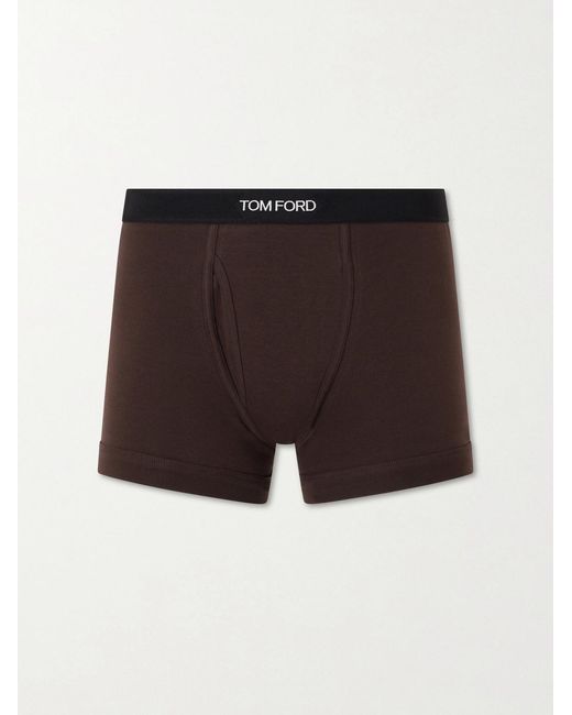 Tom Ford White Stretch Cotton-Blend Jersey Boxer Briefs for men