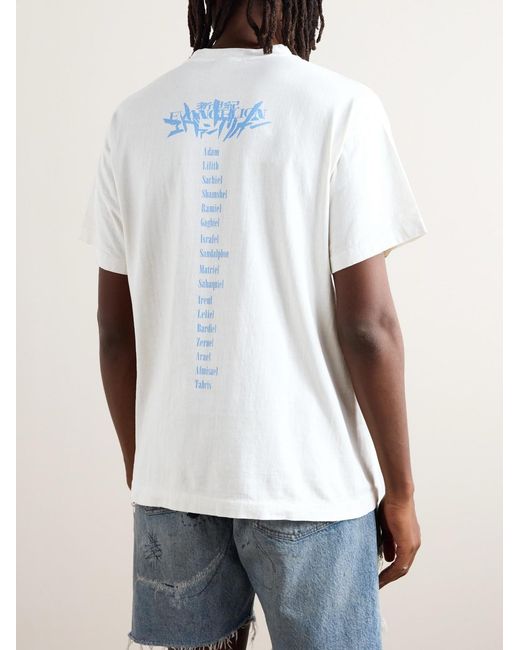 SAINT Mxxxxxx White Evangelion Printed Cotton-Jersey T-Shirt for men