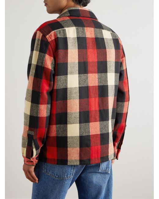 Polo Ralph Lauren Red Checked Wool-Blend Overshirt for men