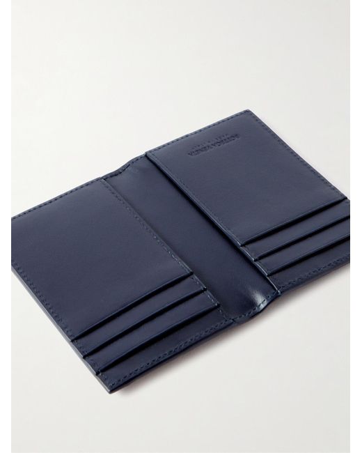 Bottega Veneta Blue Intrecciato Leather Bifold Cardholder for men