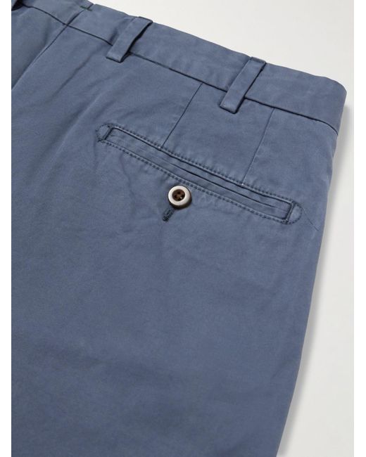 Sid Mashburn Blue Straight-Leg Garment-Dyed Cotton-Twill Shorts for men