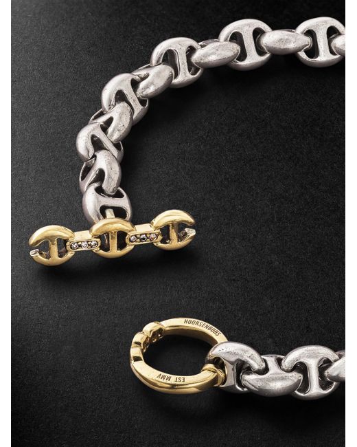 Hoorsenbuhs Black Open-linktm Sterling Silver Diamond Chain Bracelet for men