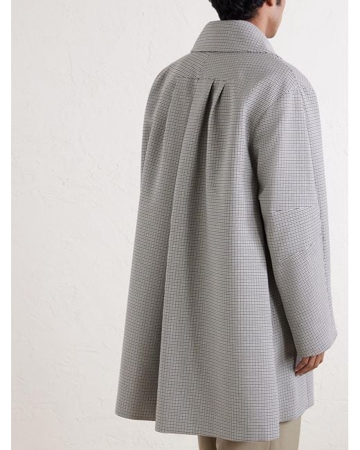 Dries Van Noten Gray Gingham Recycled-Twill Coat for men
