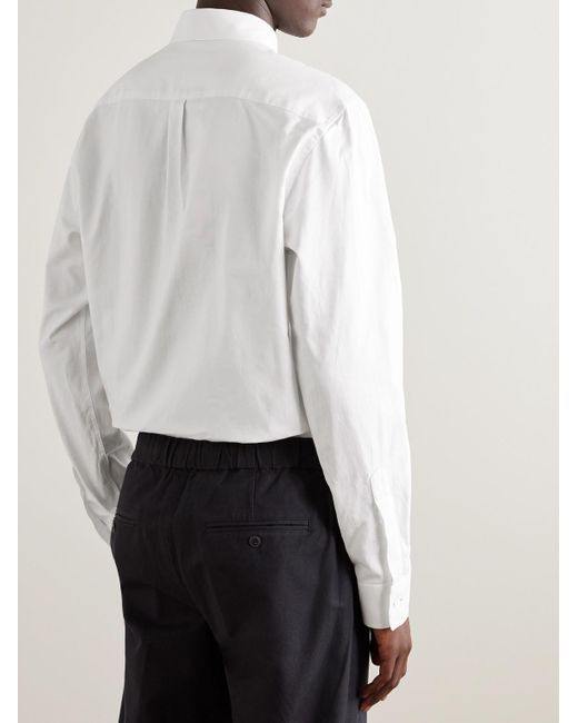 Camicia in cotone Oxford con collo button-down di Paul Smith in White da Uomo