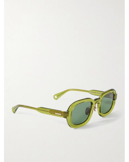 Brain Dead Green Newman Round-frame Acetate Sunglasses for men