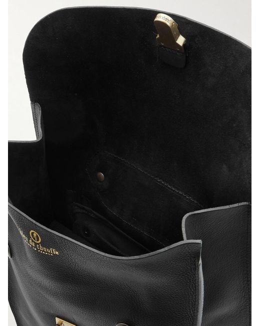 Bleu De Chauffe Black Arlo Vegetable-Tanned Full-Grain Leather Backpack for men