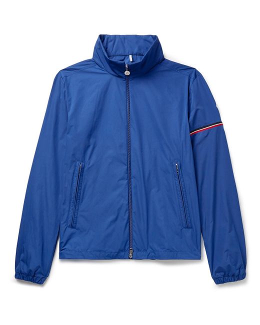 Moncler Blue Ruinette Webbing-trimmed Logo-appliquéd Shell Jacket for men