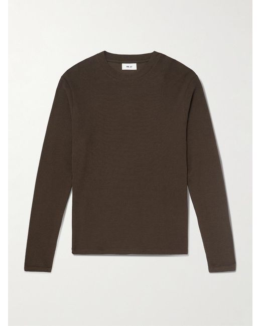 NN07 Brown Clive Waffle-Knit Cotton And Tencel Modal-Blend T-Shirt for men
