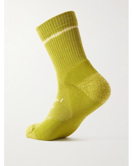 Satisfy Yellow Stretch Merino Wool-Blend Socks for men