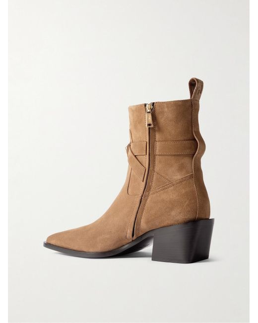Versace Brown Angelo Embellished Suede Boots for men