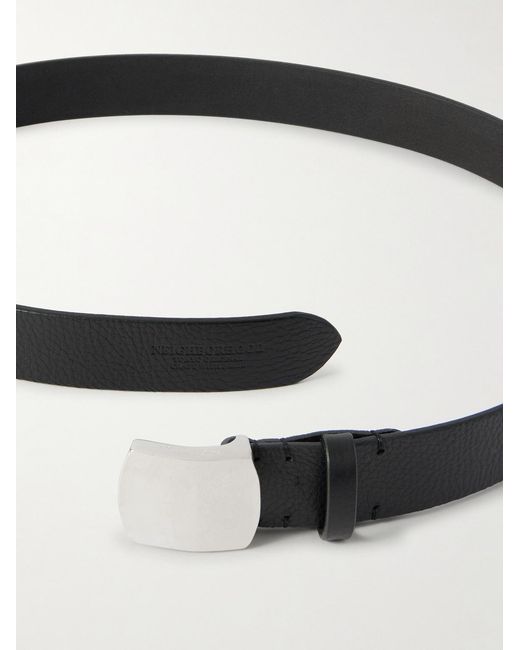 Neighborhood Black 3Cm Full-Grain Leather Belt for men