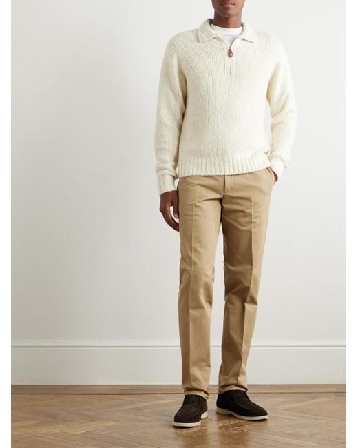 Loro Piana Natural Folecchio Cashmere And Silk-Blend Half-Zip Sweater for men