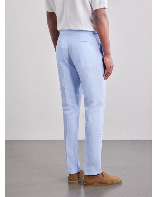 Orlebar Brown Blue Griffon Straight-Leg Linen Trousers for men