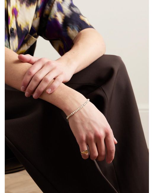 Isabel Marant Snowstone Armband mit Zierperlen aus Jaspis und silberfarbenen Details in Natural für Herren