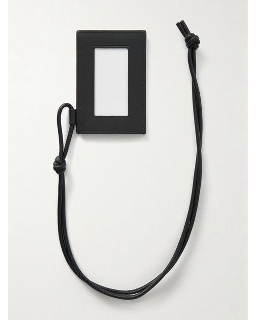 Bottega Veneta Black Intrecciato Leather Badge Holder for men