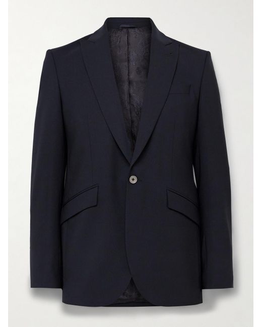 Favourbrook Blue Newport Slim-Fit Wool-Blend Suit Jacket for men