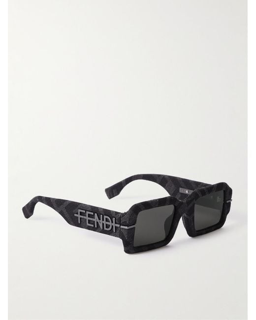 Occhiali da sole in acetato con montatura D-frame graphy di Fendi in Black da Uomo