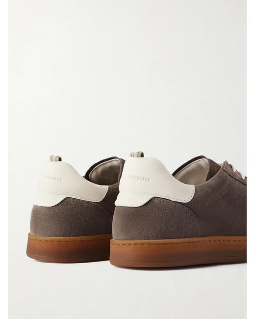 Officine Creative Brown Ginnasio 001 Leather-trimmed Suede Sneakers for men