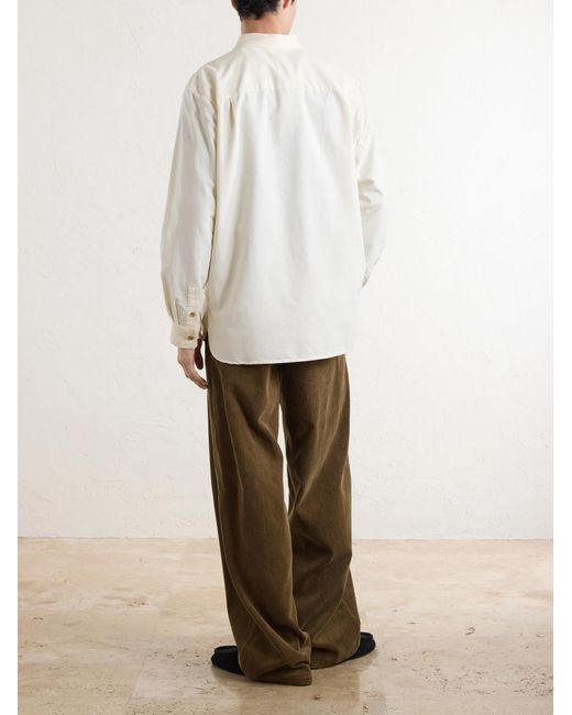 A.P.C. Natural Mateo Logo-Embroidered Cotton Shirt for men