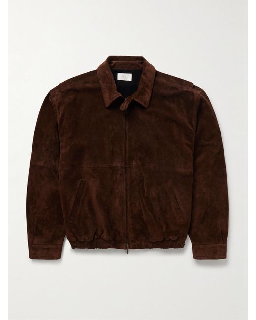 The Row Ronan Suede Bomber Jacket in Brown for Men | Lyst UK