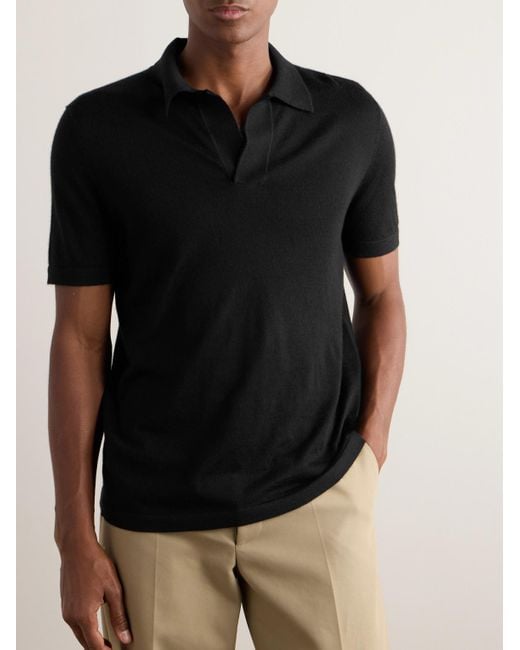 Gabriela Hearst Black Stendhal Cashmere Polo Shirt for men