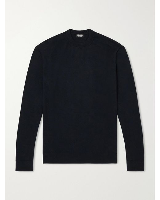 Zegna Blue Cashmere Sweater for men