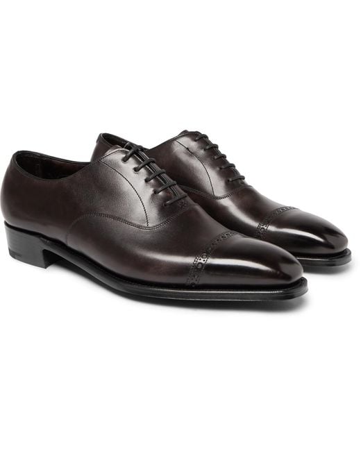 George Cleverley Brown Nakagawa Cap-toe Leather Oxford Shoes for men