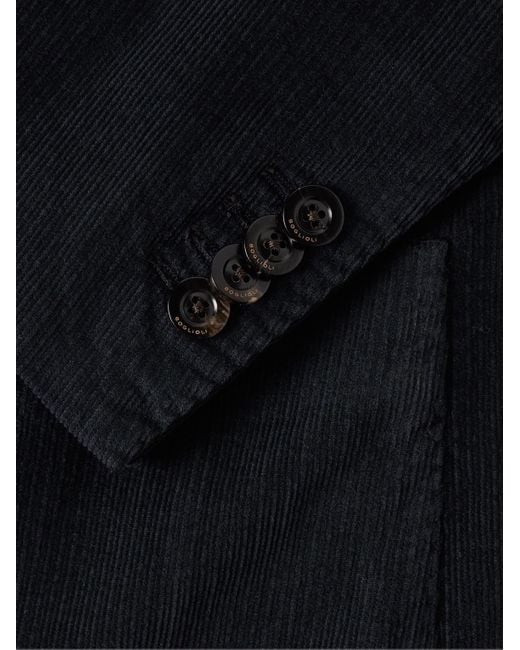 Boglioli Blue Unstructured Stretch Cotton And Modal-blend Corduroy Suit Jacket for men