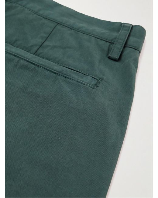 Theory Green Zaine Straight-Leg Stretch-Cotton Chino Shorts for men