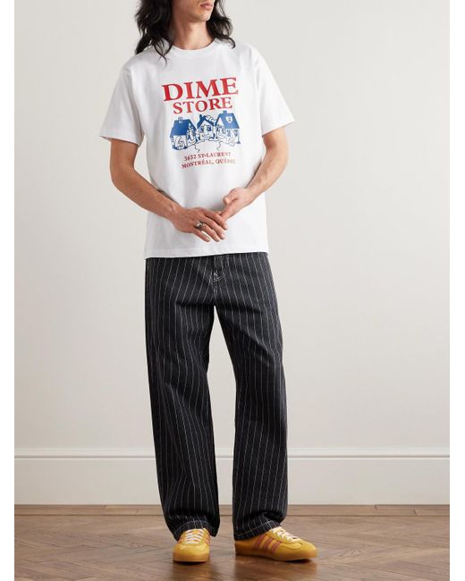 T-shirt in jersey di cotone con logo di Dime in White da Uomo