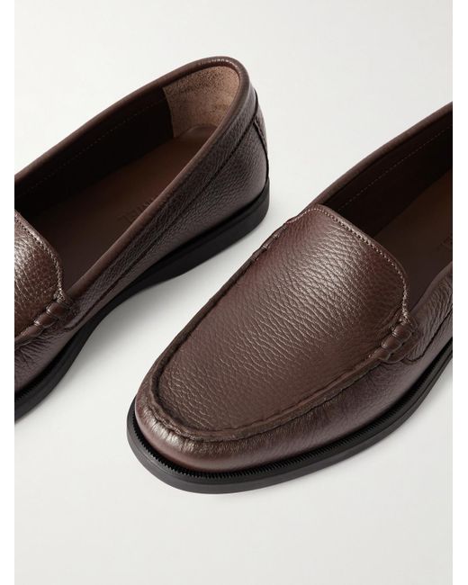 Saman Amel Brown City Full-Grain Leather Loafers for men