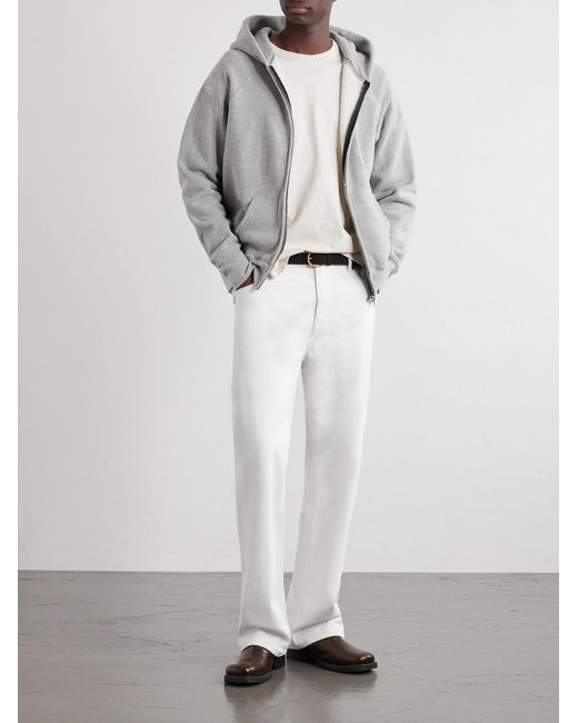 Les Tien Gray Heavyweight Cotton-Jersey Raglan Zip-Up Hoodie for men
