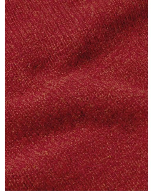 William Lockie Red Shetland Wool Sweater for men